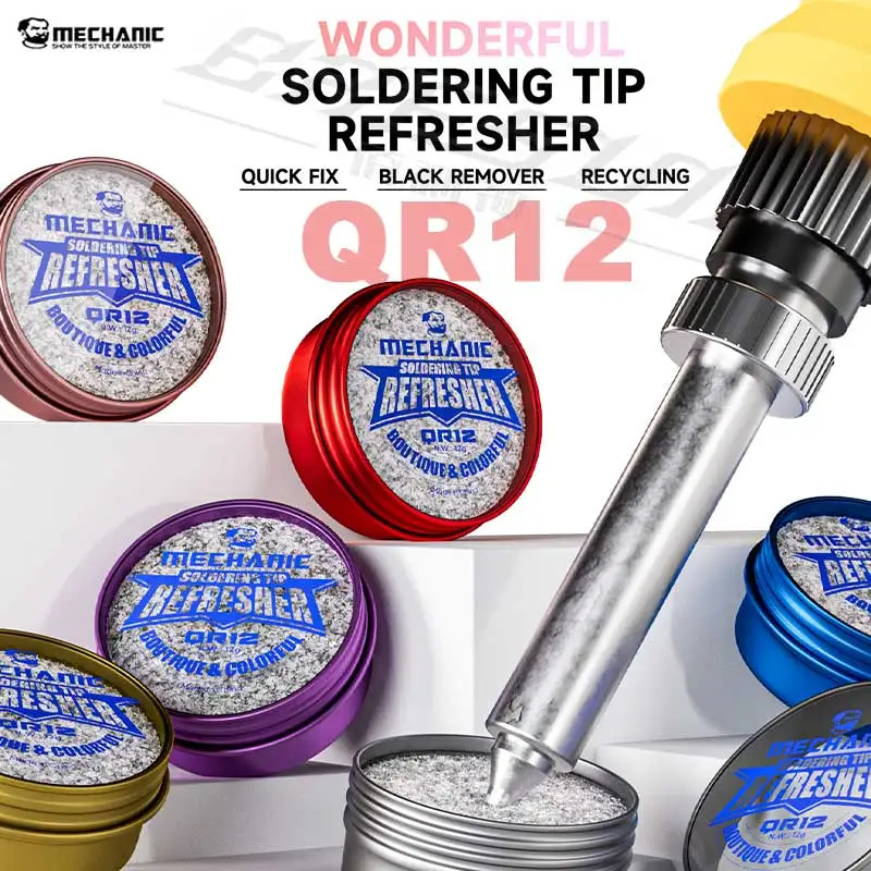 Mechanic QR12 Soldering Tip Refresher Non-stick Quick Fix Black Remove Tin Solder Cream Clean Paste Oxide Solder Iron Tip Repair