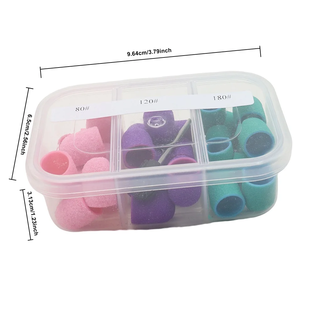 30 قطعة 10 مللي متر مسمار الرملي قبعات مع 1 قطعة بت لإزالة ملف القدم مانيكير باديكير مسمار تلميع لدغ صالون المنزل استخدام ، 10 مللي متر x 15 مللي متر S #4