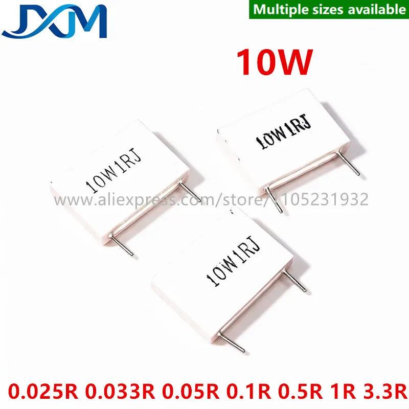 10-50pcs RX27-6 Non-inductive Cement Resistor 10W0.025W 10W0.033R 10W0.05R 10W0.1R 10W0.5R 10W1R 10W3.3R