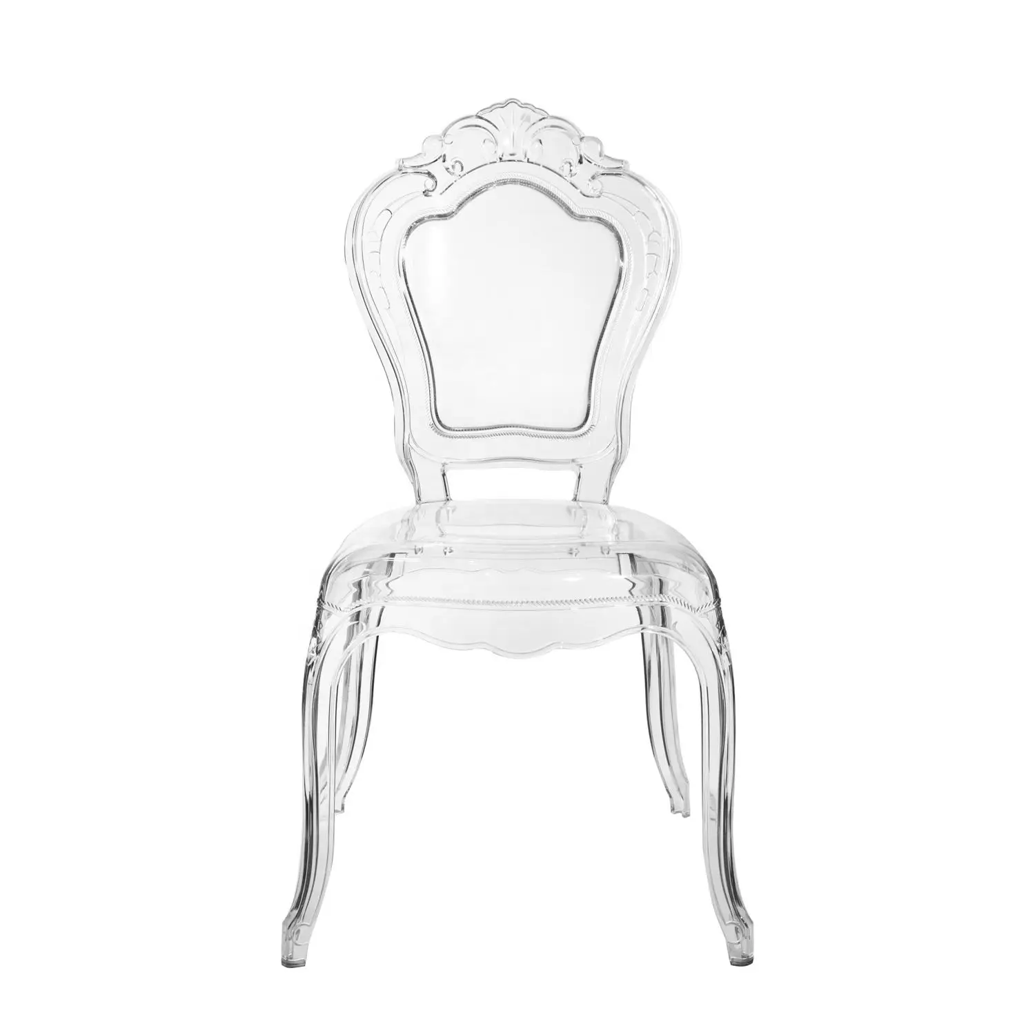 French Crystal Clear Plastic Tiffany Resin Chair Chiavari Event Acrylic Ghost Wedding Chairs