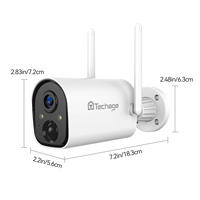 Techage 3MP Solar WIFI Camera Battery Waterproof PIR Motion Alarm Night Vision Monitor Low Powered Wireless CCTV Security Protec