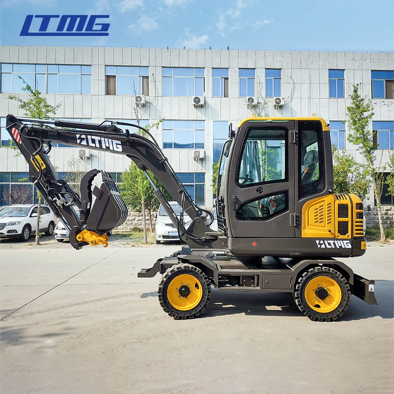 Землеройное оборудование 5 тонн 7 тонн 10 тонн 13 тонн гидравлический колесный экскаватор с сертификатами CE