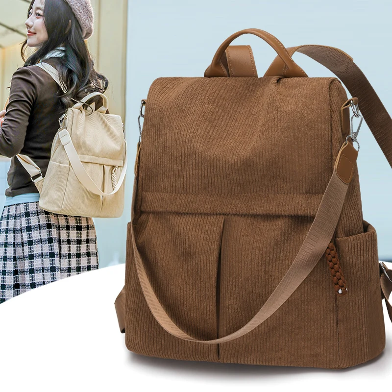 

Women's Nylon Anti-Theft Backpack Large Capacity Travel Vintage Fashion Durable Rucksack Casual Daypack for Work College Commute