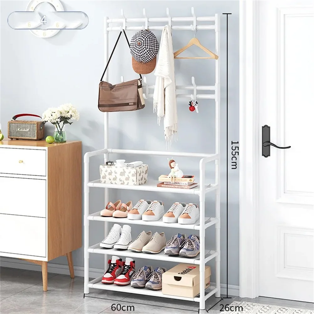 Shoe and Hat Rack Strong Load-bearing Living Room Organizer Clothe Shoe Holder Storage Multifunctional Combination Storage Shelf