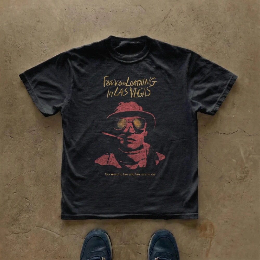 Fear and Loathing in Las Vegas T-Shirt Vintage Graphic Tee Clothing Graphic Short Sleeve Shirt Unisex Men Women All-Season