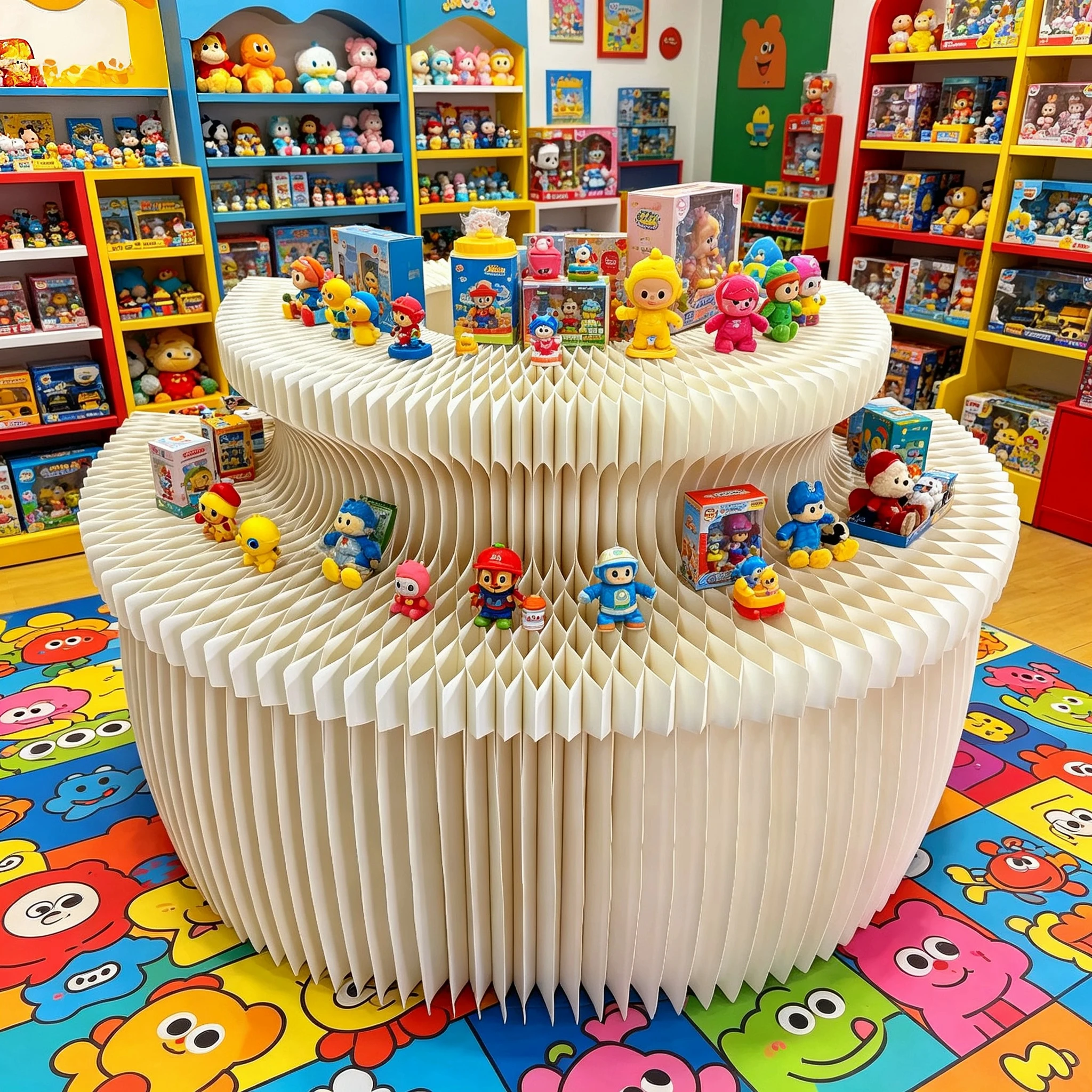 Paper Art Display Shelf Telescopic Folding Column Perfume & Dessert Table Showcase Commercial Creative