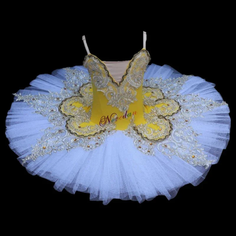 Tutú de ballet profesional de flores para niña y mujer, traje de baile de fiesta de bailarina romántica, vestido de plataforma de Lago de cisne blanco