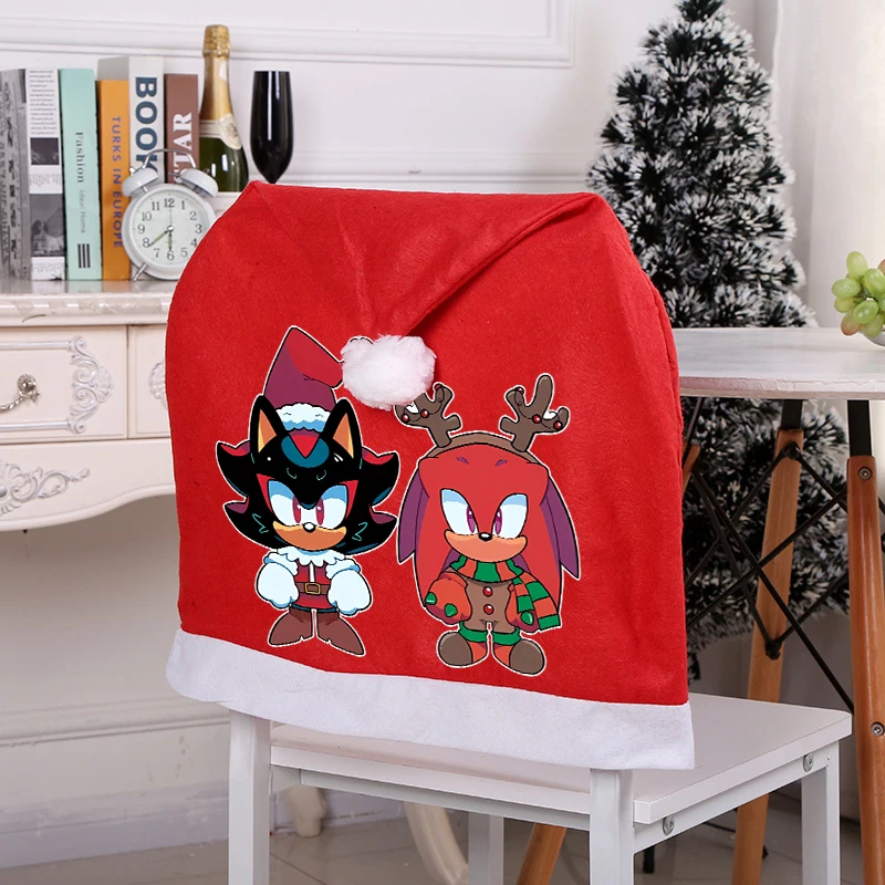 

Soniced Christmas Chair Cover Christmas Party Family Restaurant Decorative Chair Cover Cartoon Pattern Chair Cover Birthday Gift