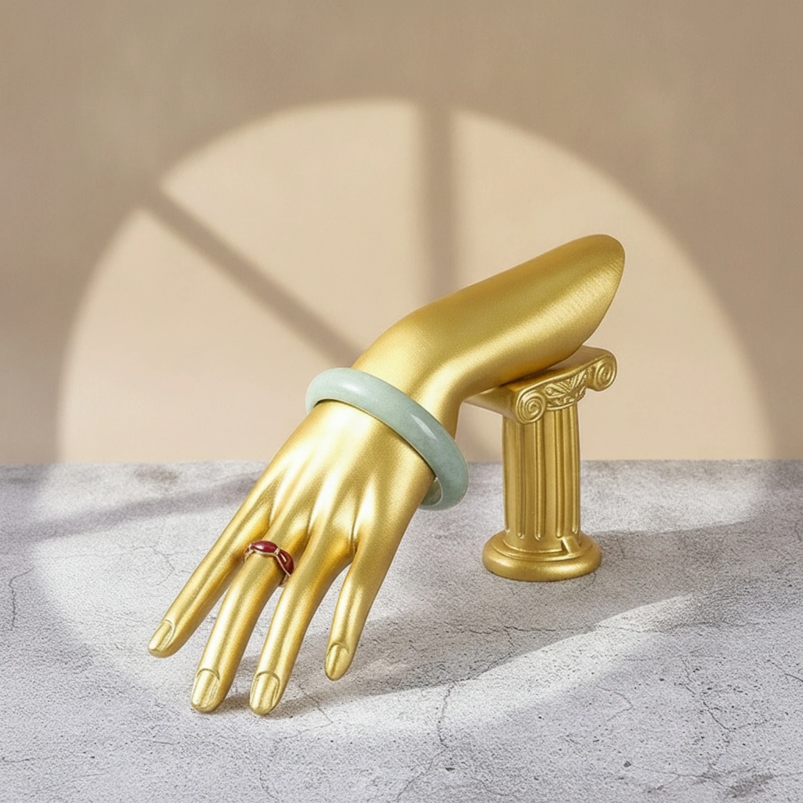 Band Holder with Wrist Support Resin Velvet Hand Display Hand Jewelry Display Holder Sculpted Long-Lasting for Jewelers