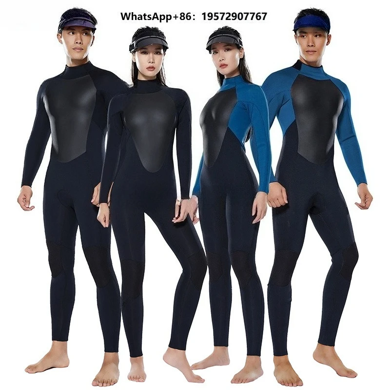 One-piece Backzip Super Stretchy Color Combination Women Man Freediving Surfing Wetsuit