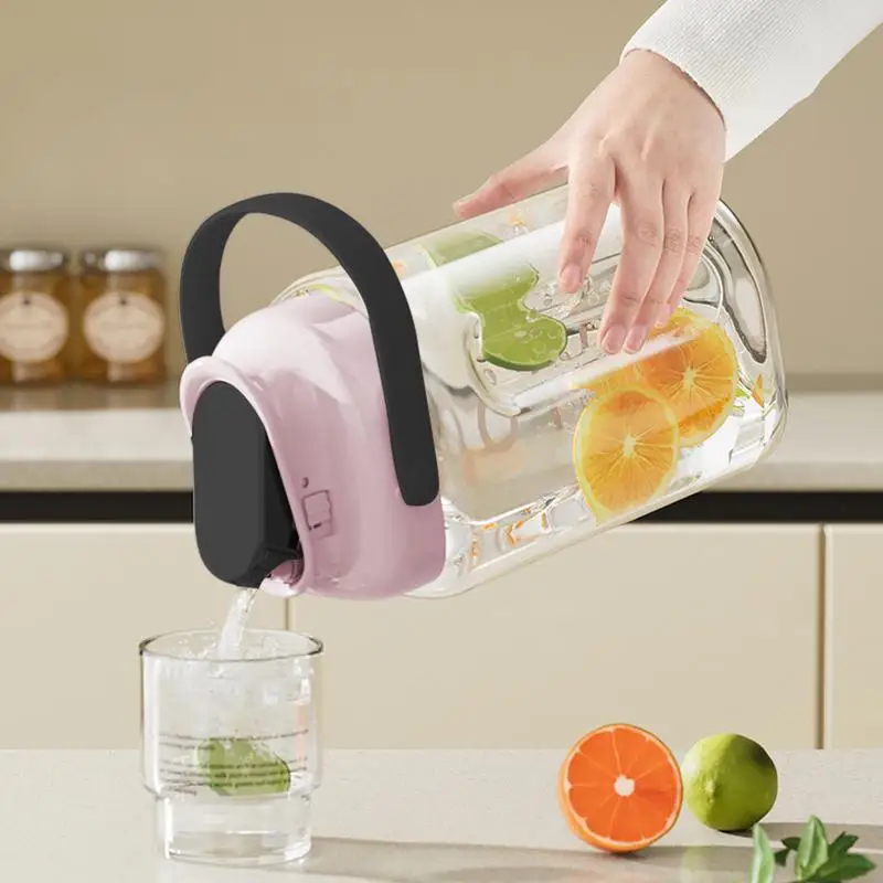 Large Capacity Cold Water Pitcher Cold Kettle With Faucet Beverage Lid Juice Tea Lemonade Acrylic Clear Iced Fresh-keeping Box