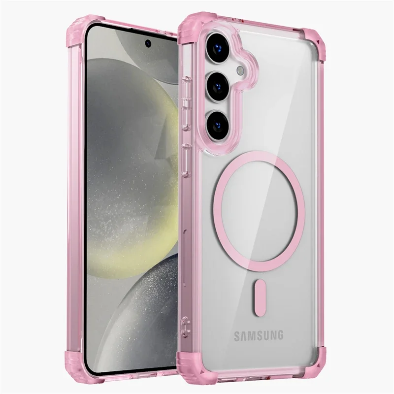 

Transparent Shockproof phone Case For Samsung Galaxy S25 edge S24 S23 S22 S21 Note 20 Ultra Plus FE S24FE Magsafe Charge Cover