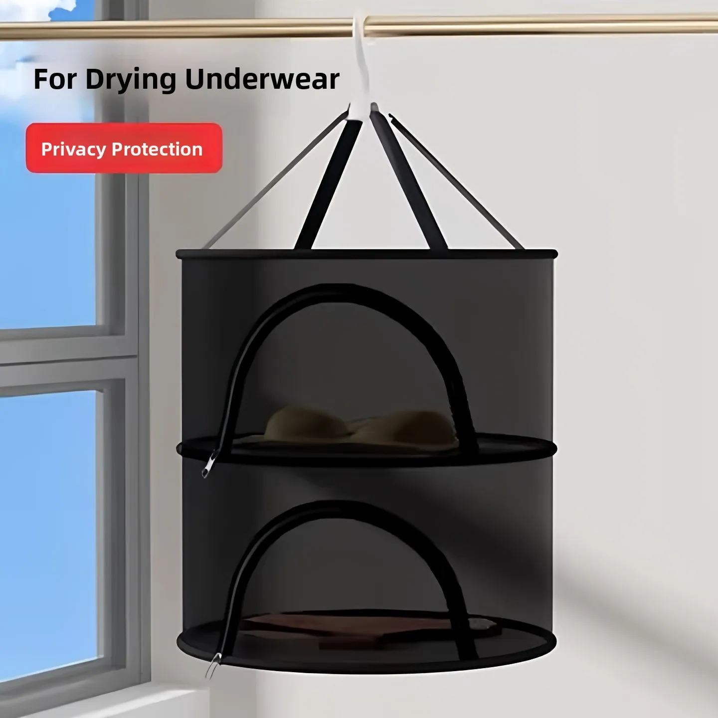 

Privacy ield Laundry Hamper Flat Layout Balcony Underwear Sos Drng Ra Clothesline Net ket Organizer Storage Bin