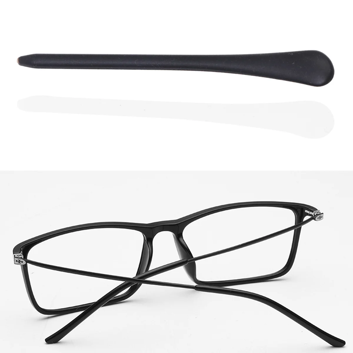 

12Pairs Silicone Sleeve for Glasses Non-Slip Cover Set Durable Long Lasting Use Black White Silicone Sleeve Non-Slip Cover