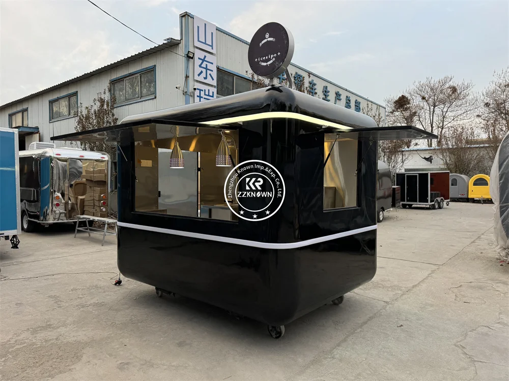 Custom Fast Food Truck Trailer Mobile Coffee Cart Full Kitchen Equipped Hot Dog Ice Cream Van Concession Food Kiosk