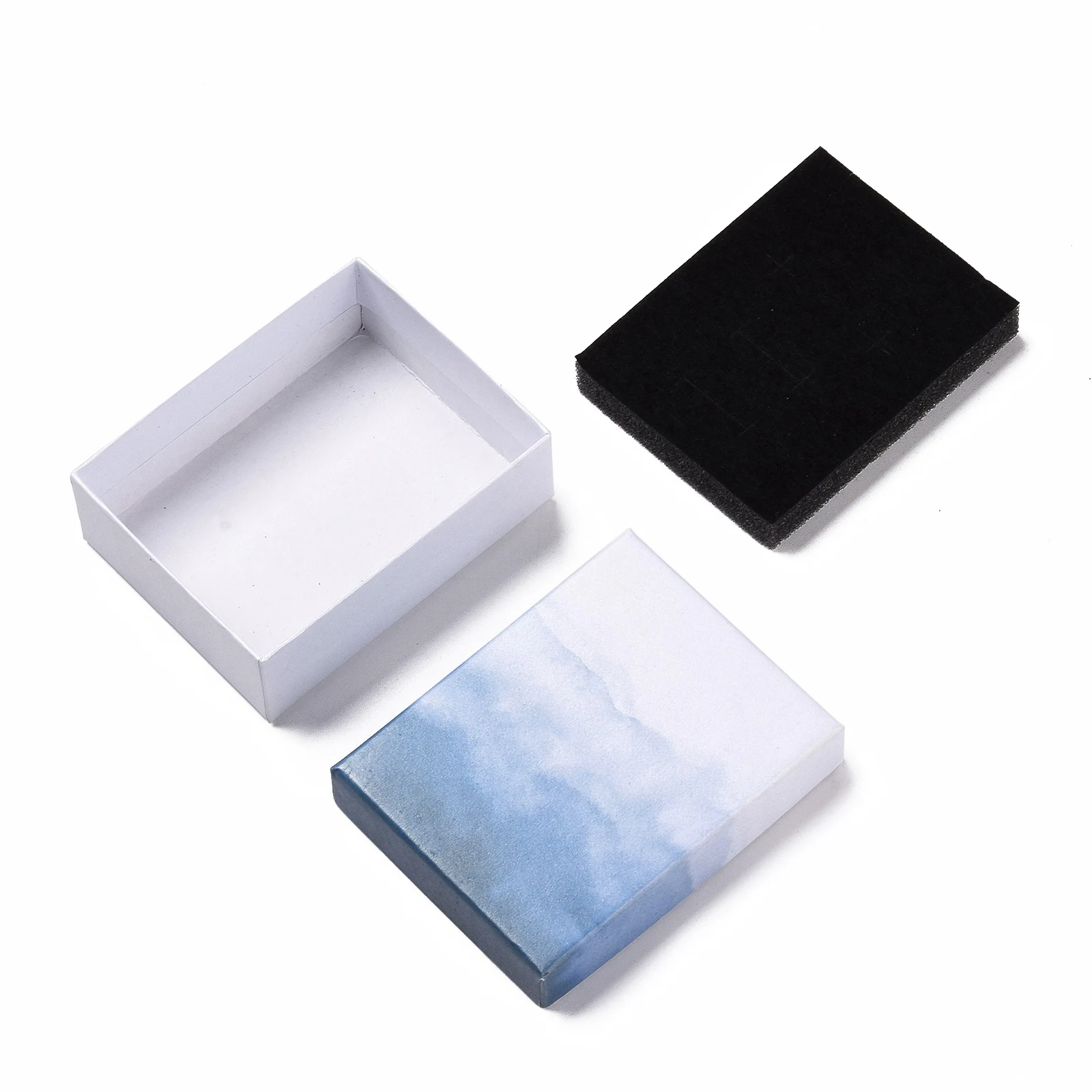 Gradient Color Cardboard Gift Boxes Necklace Bracelets Earring Ring Jewelry Packaging Boxes Display Cases  With Sponge Inside