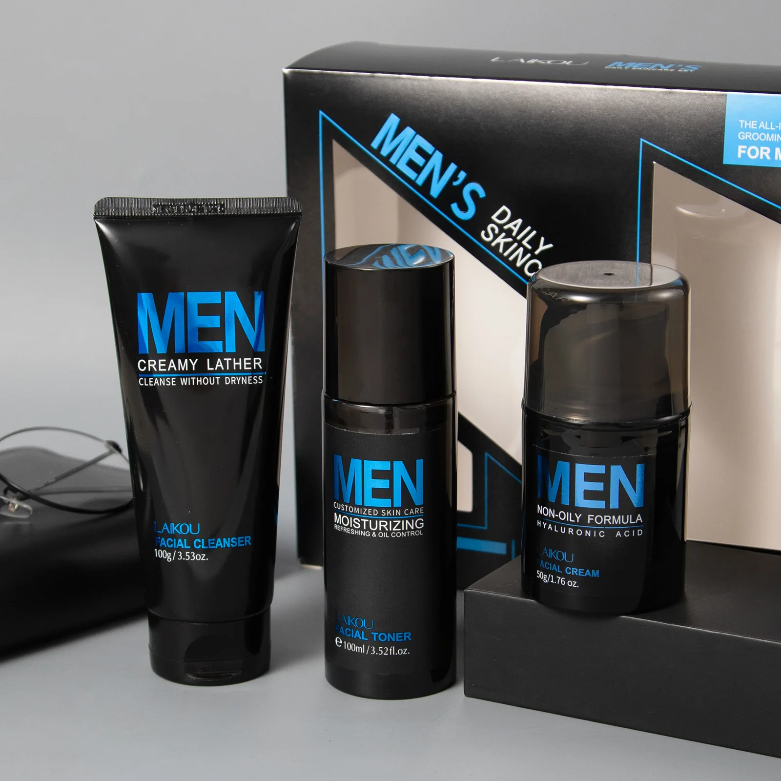 ensemble-de-soins-de-la-peau-pour-hommes-laikou-3-pieces-nettoyant-visage-tonique-creme-hydratante-pour-la-routine-quotidienne-coffret-cadeau-anti-age-raffermissant-hydratant