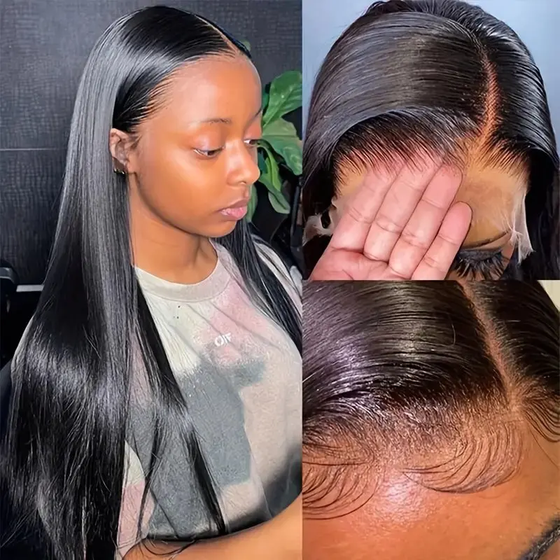 Rosabeauty 13x6 Straight Lace Front Wig 100% Human Hair 8 40 Inch 13X4 Frontal 5X5 Glueless Ready to Wear Wigs 250% For Women