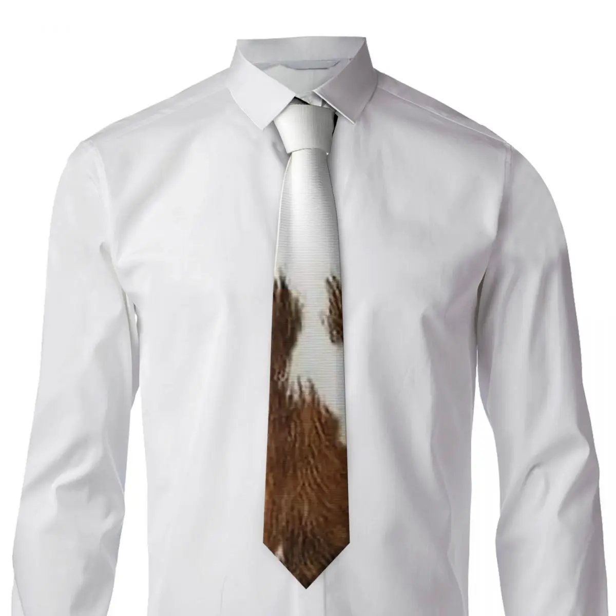 Stylish Cow Fur Cowhide Texture Cow Skin Print Pattern Necktie for Men Silk Polyester 8 cm Neck Ties Party Accessories Tie