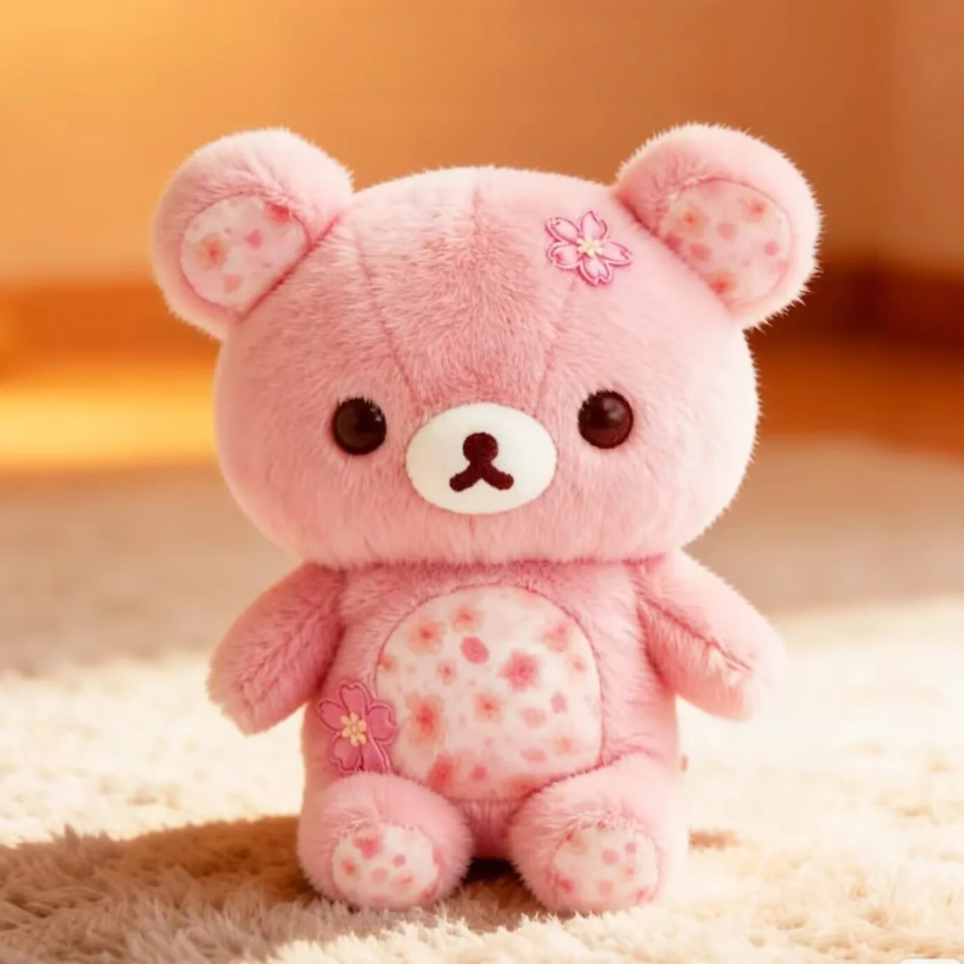 30/40/50cm Cherry Blossom Rilakkuma Cute Cartoon Bear Plush Toy Stuffed Animals Doll Soft Comfortable Accompany Sleeping Doll view 3