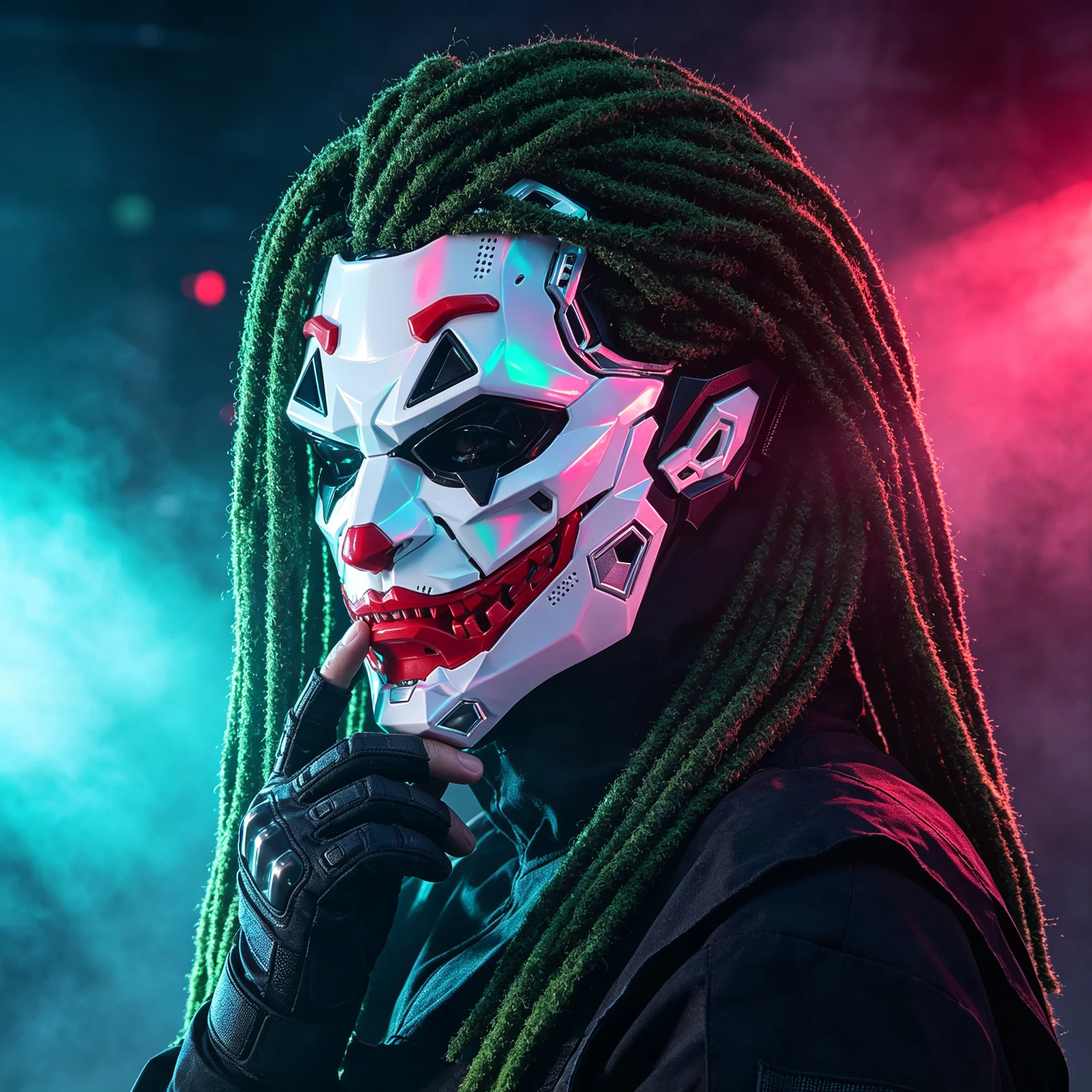 Cyberpunk Mechanical Clown Mask Cosplay Sci‑Fi Robot Face Mask Halloween Party Costume Prop for Men Club Role Play