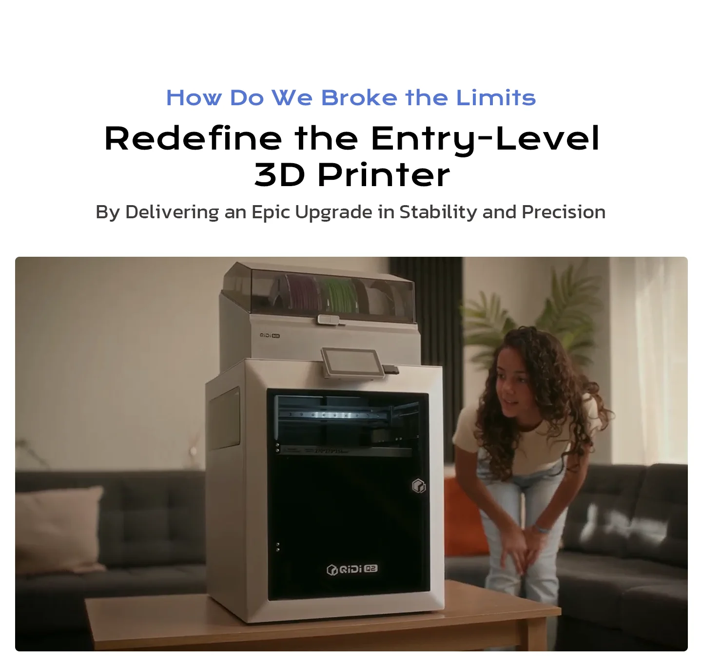 ترقية الطابعة QIDI Q2 ثلاثية الأبعاد FDM المغلقة مع 65 ℃ غرفة ساخنة 600 مم / ثانية كاميرا AI تسوية تلقائية كاملة 270 × 270 × 256 مم حجم البناء #3