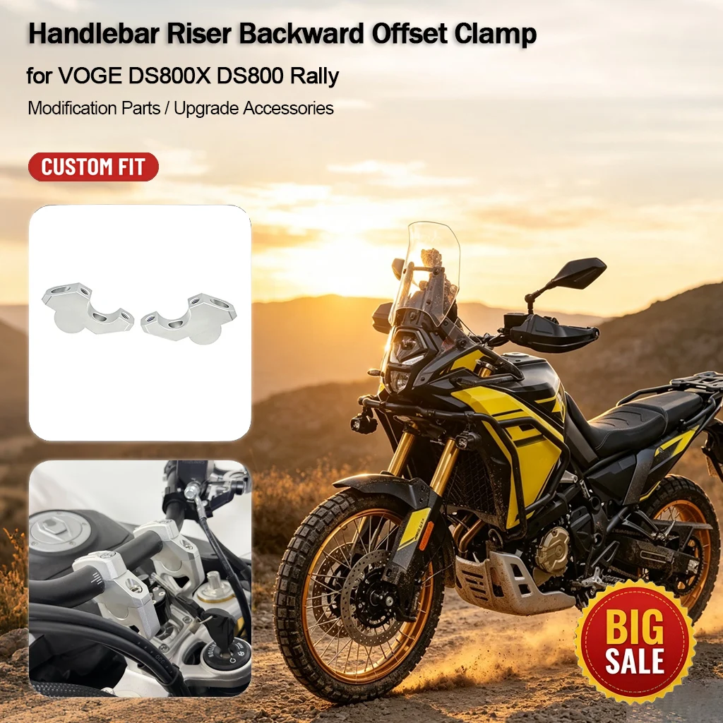 Rehausseur de guidon avec décalage arrière et espaceur de hauteur, pièces modifiées pour moto VOGE DS800X DS800 Rally