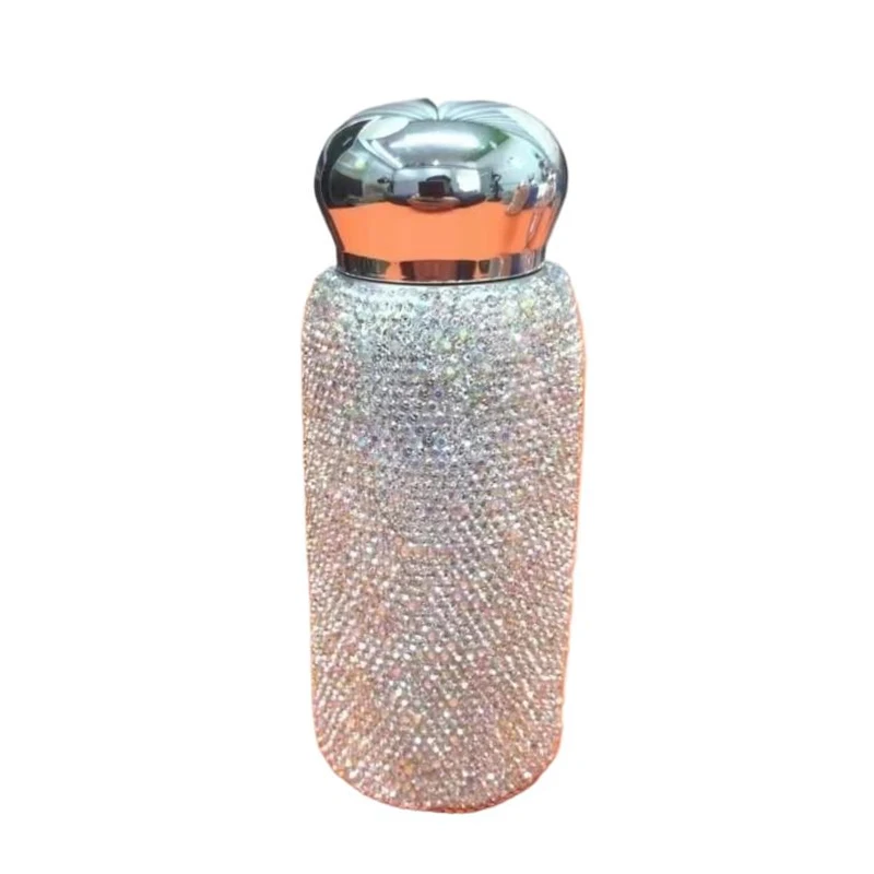 Rhinestone Portable Insulated Vaccum Cup DIY Diamond Handcraft Shiny Mosaic Bling-bling Creative Luxury Gift For Girl Wife