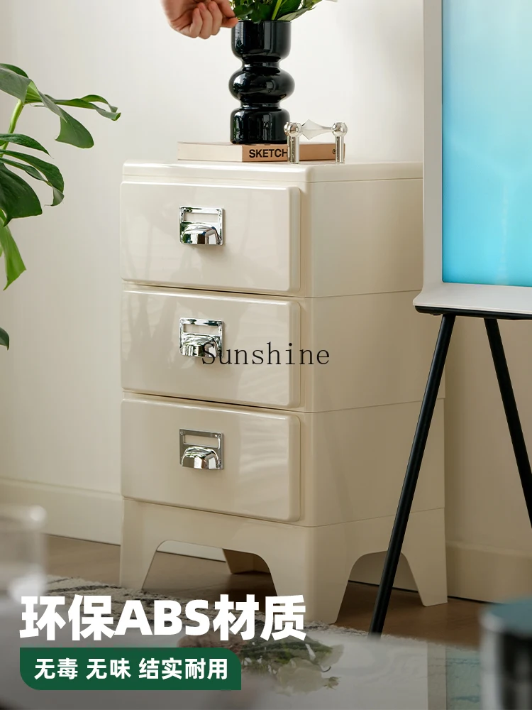 Japanese retro bedside bedroom storage chest of drawers small sofa creative storage three-bucket cabinet