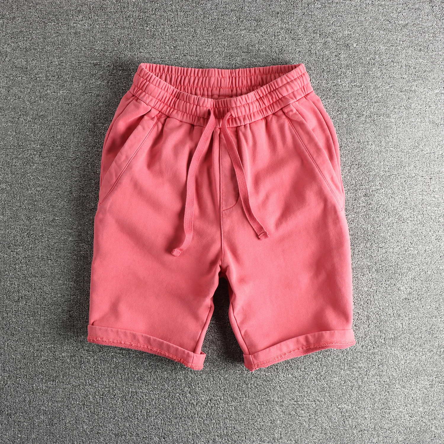 Тяжелые повседневные мужские шорты из чистого хлопка с петлями, стильные карманные брюки-капри в американском стиле ретро