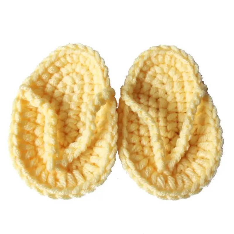 Solid Color Newborn Photography Props Mini Crocheted Babies Slippers Photo Shooting Hundred Days Infant Accessories