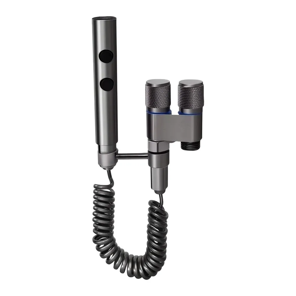 Hand Held Bidet Sprayer with Stainless Steel Main Body Brass Components and Rotating Wall Bracket for Easy and Storage