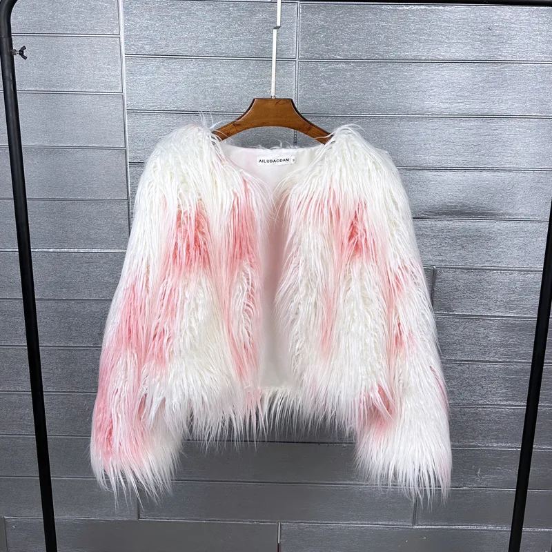 

Модное роскошное укороченное пальто из искусственного меха, женская зимняя куртка Ins, популярная пушистая короткая куртка из искусственного меха, теплая верхняя одежда в уличном стиле, новая куртка