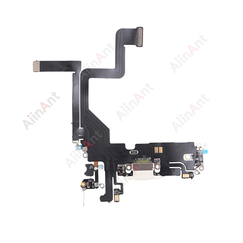 Buttom USB Mic Board Dock Charger Connector Quick Charging Port Flex Cable For iPhone 14 15 Pro Max Plus mini With Sticker