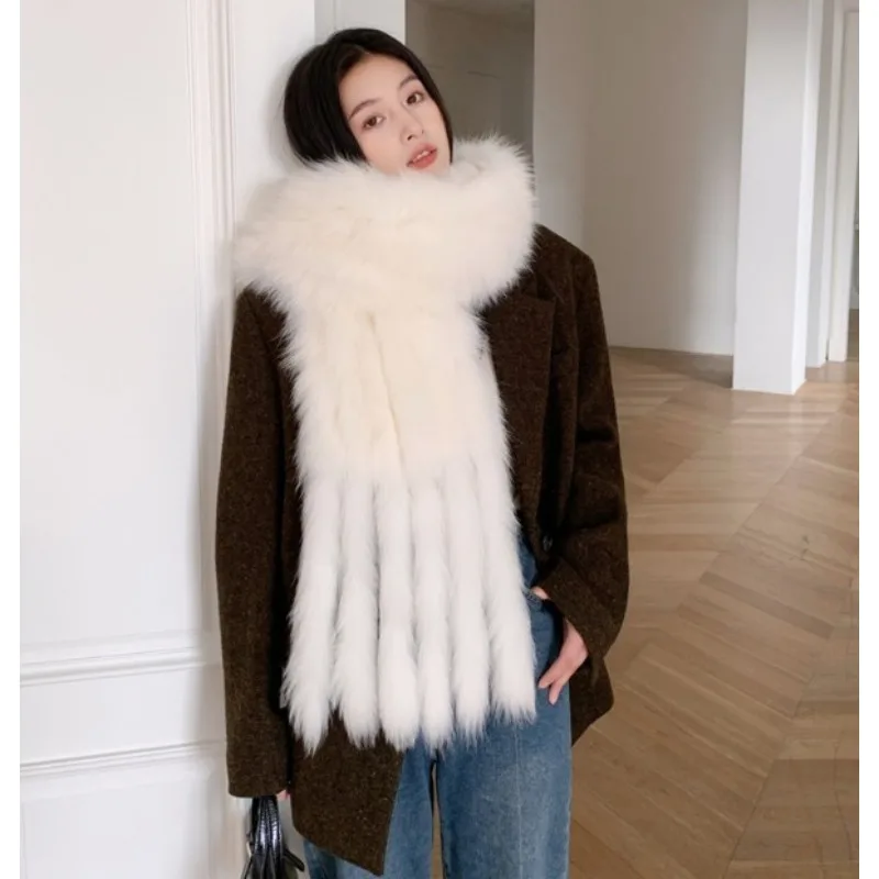 Temperament big female protagonist aura fox fur scarf real fur warm shawl thickened female fur big scarf multi-functional