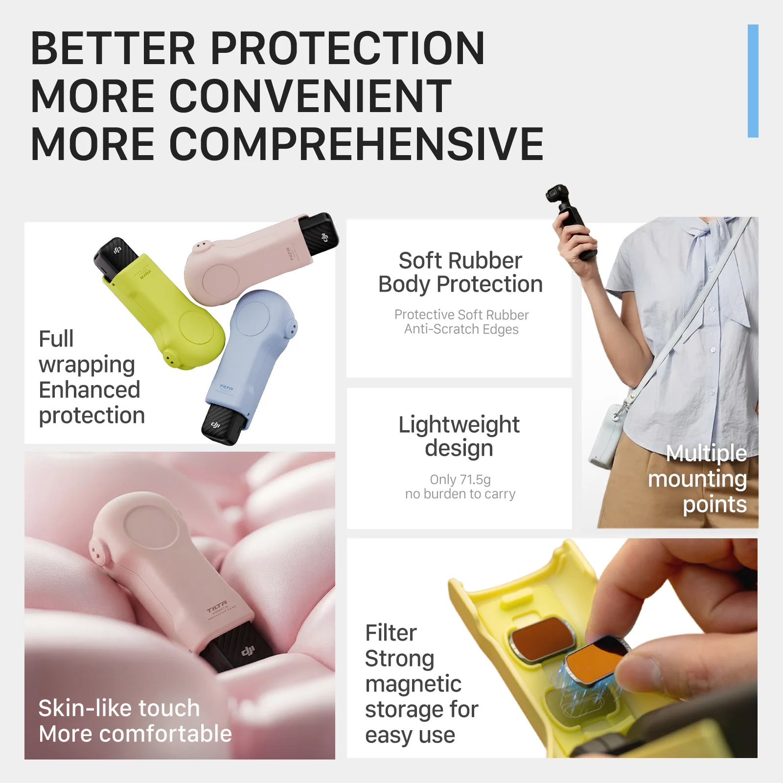 TILTA Pocket 3 Pocket 4 Protective Case for DJI Osmo Pocket 4 Accessories Shoulder Strap Camera and Screen Cover Lens Cap TA-T96