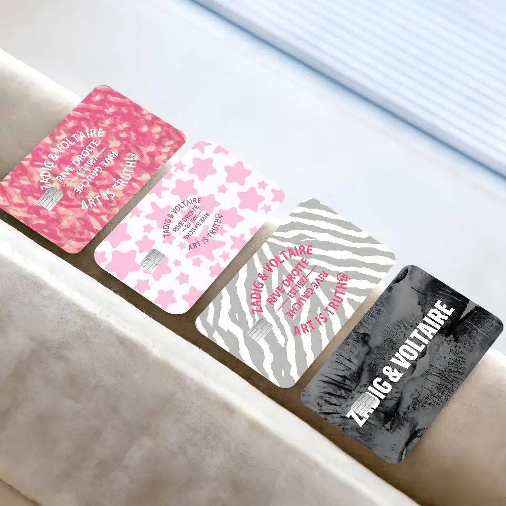 Pegatina de Anime Z-Zadig y V-Voltaire para Tarjetas de Crédito, Débito, Bancarias y de Autobús