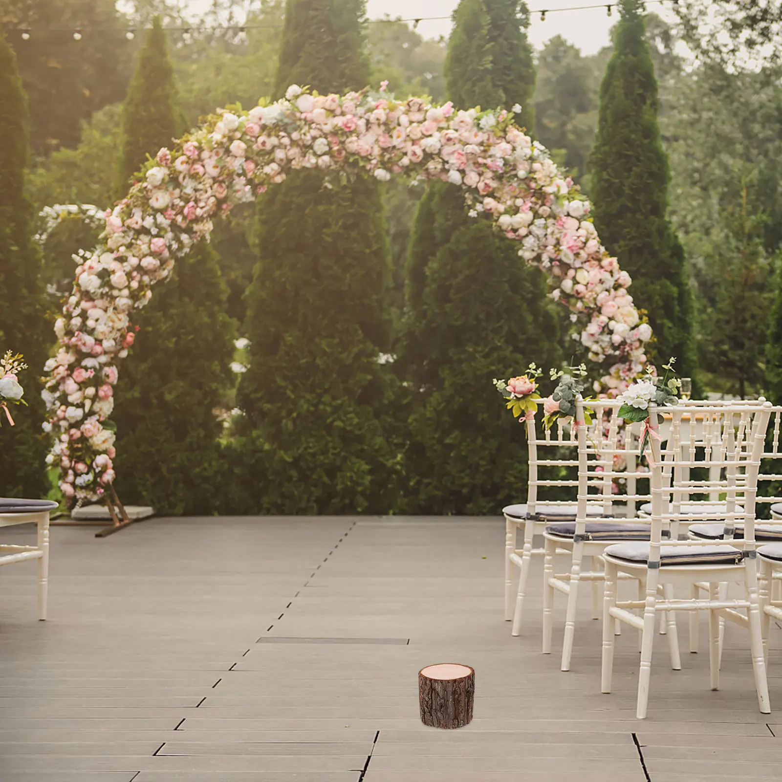 

Artificial Trees Stump Decor Lightweight Realistic Wood Stump for Rustic Centerpieces Tealight Holder Table