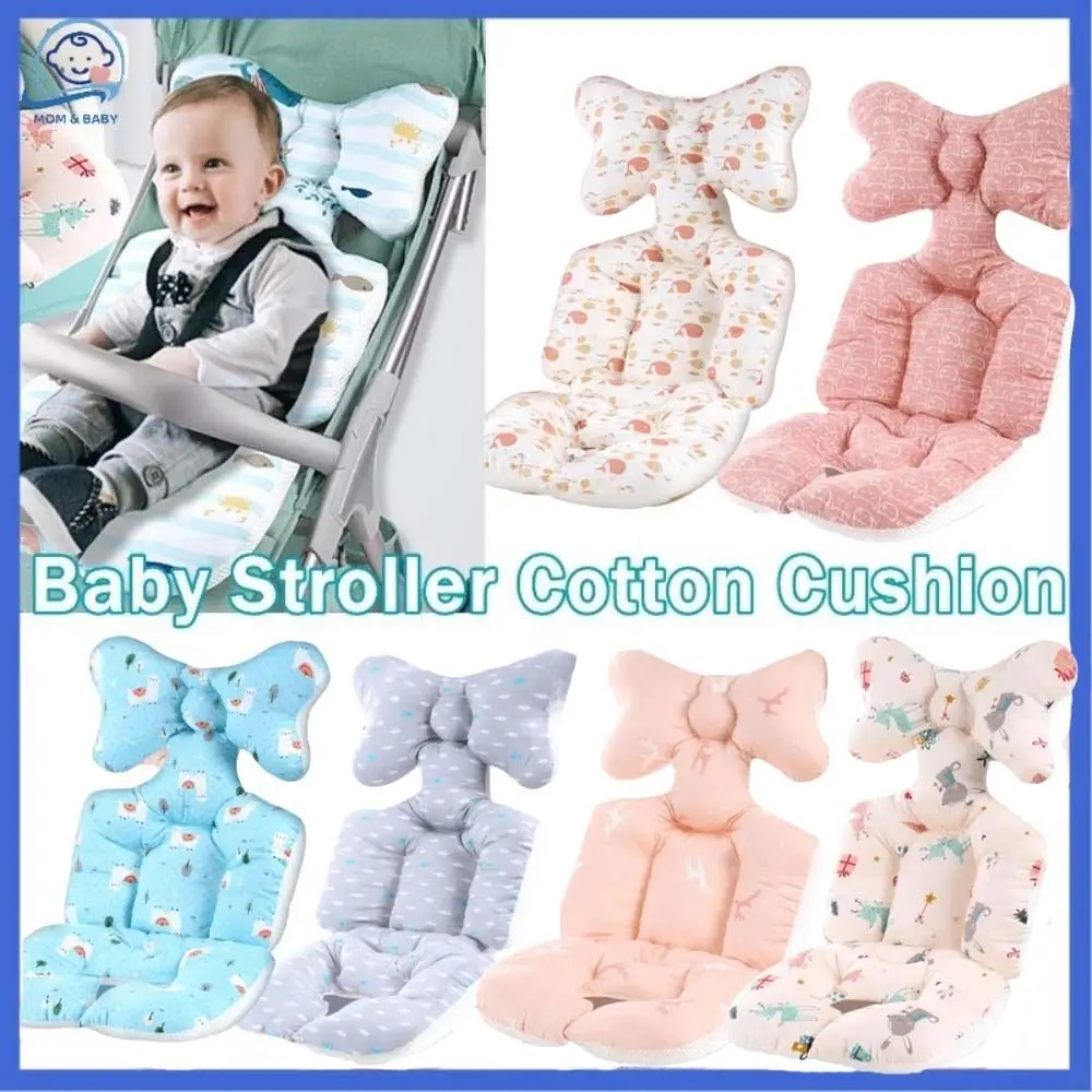 

Soft Baby Stroller Cushion Comfortable Cartoon Printed Baby Pram Seat Mat Breathable Car Seat Dining Chair Cotton Pad