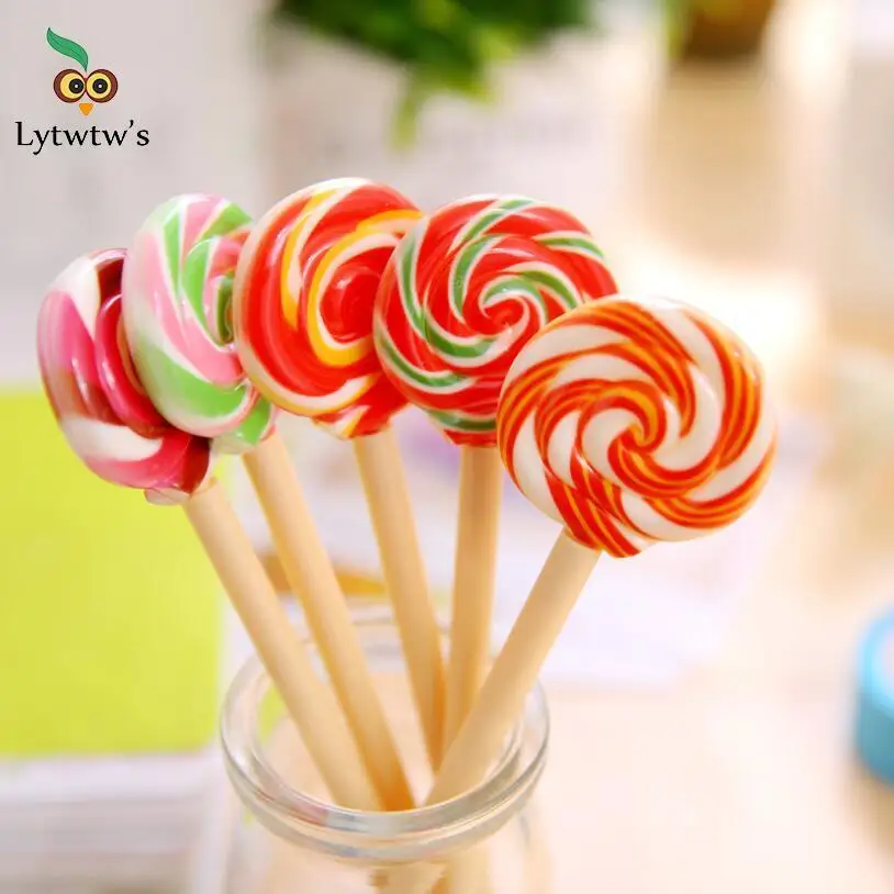 1 PCS Kawaii School Supply Office Stationery Ballpoint Pen Creative Cute Lollipop Sweet Candy Freebie Styling Funny Lovely