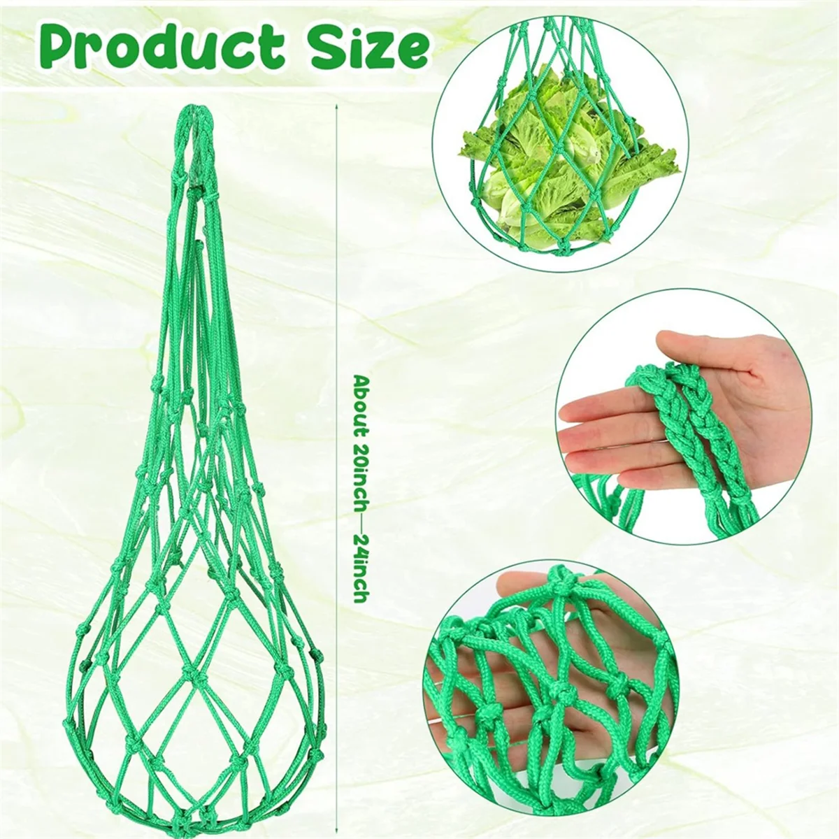 F-3C 12 Pcs Watermelon Net Melon Hammock Melon Cradle Plant and Garden Supports Pumpkin Support Hanging Bag Protects Green