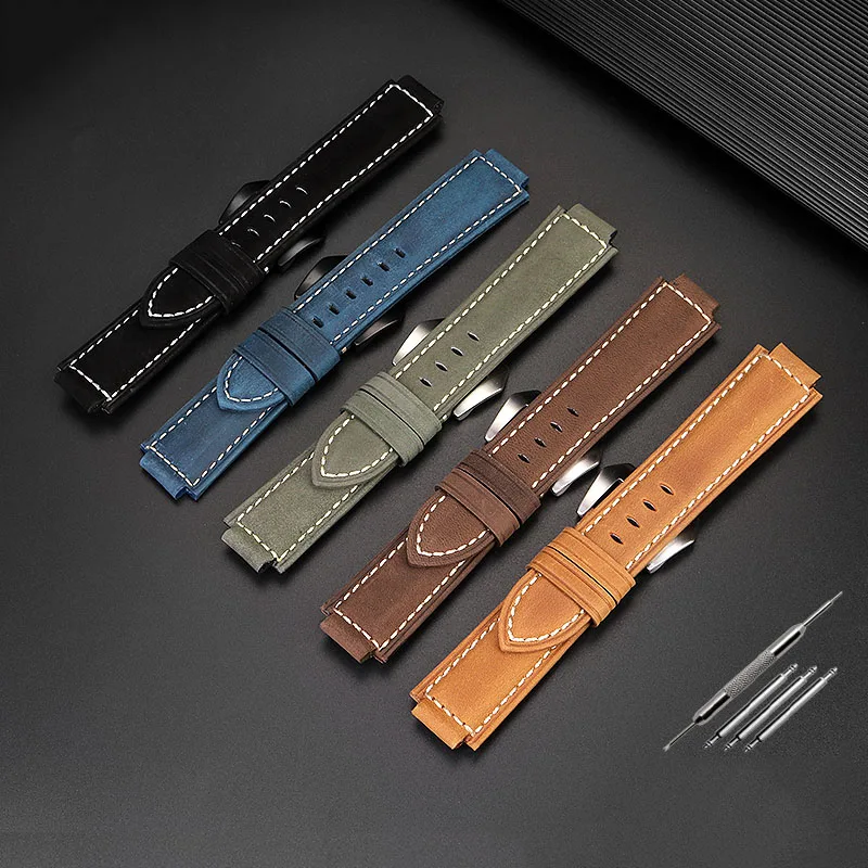 New Vintage Frosted Leather Watch Band For Casio DW5600/5610 GA110 GM5600 GM2100 GA2100 Modified Strap Men Bracelet 16mm