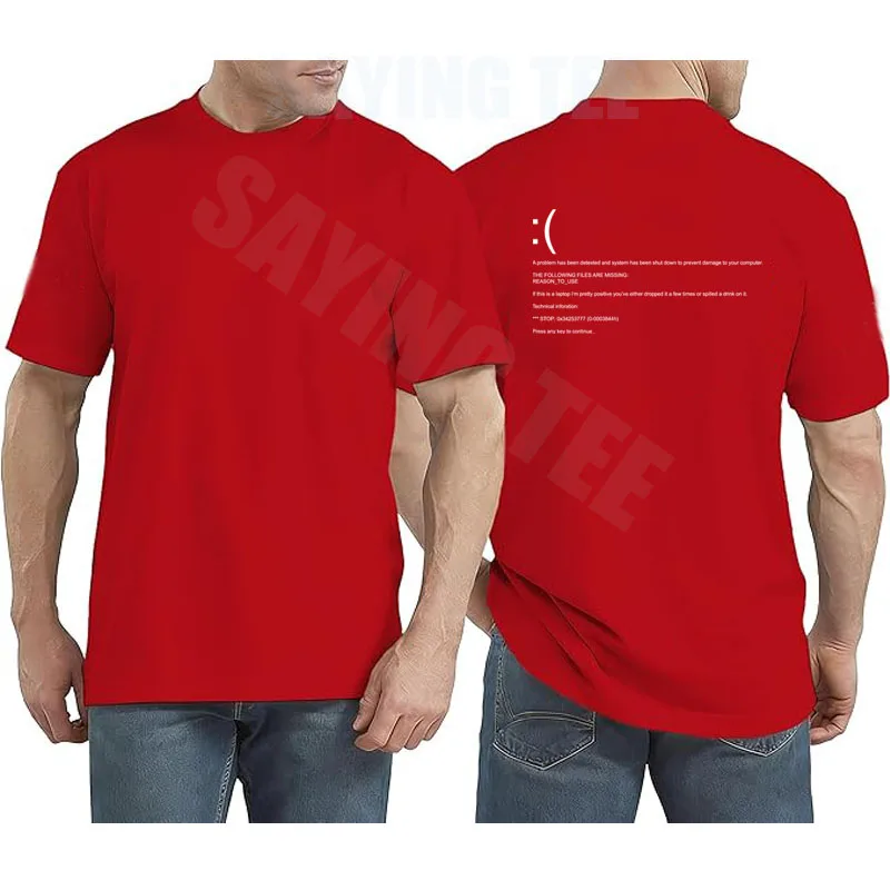 Lustiges Blue Screen of Death Geek Halloween Party Grafik-T-Shirt für Männer, Mode 404-Seiten-Druck, Programmierer Casual T-Shirt aus Baumwolle – Detail 16