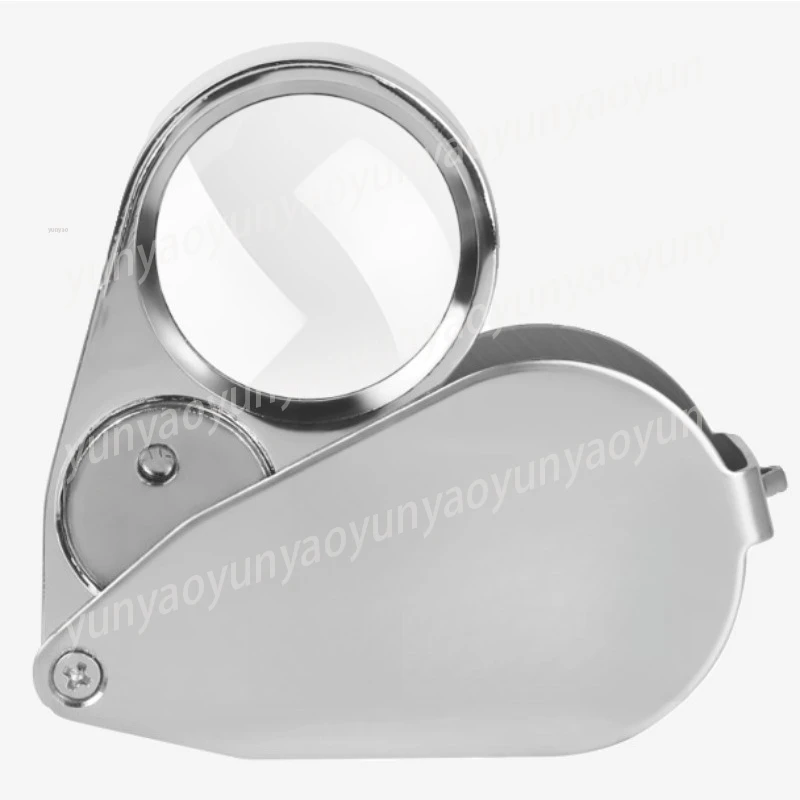 Diamond Currency Stamp Collection Loupe, Portable 40X Foldable Magnifying Glass With UV Light Accessory