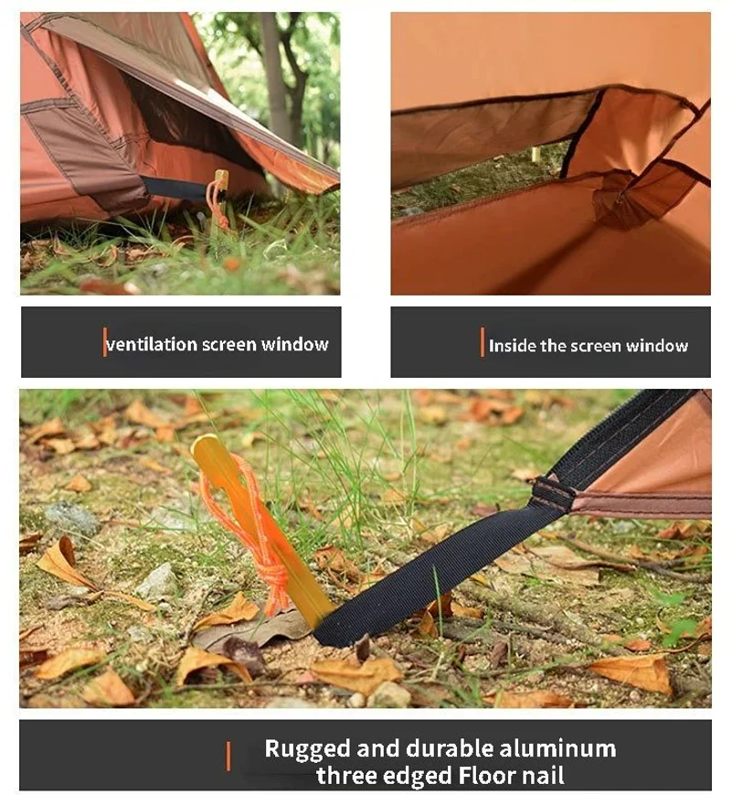 Tente de Camping ultralégère pour 1 à 2 personnes, pour un seul homme, 3 saisons, professionnelle, Double couche, étanche, anti-moustiques