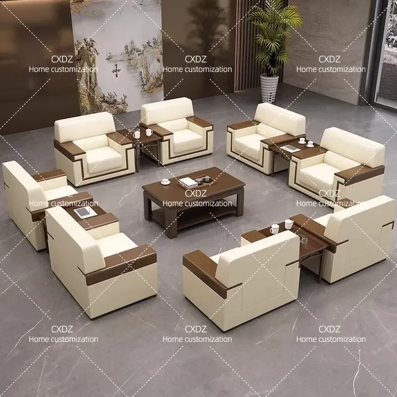 VIP Reception Reception Room Conference Sofa Single Seat Office Coffee Table Combination Leader Business Negotiation Three