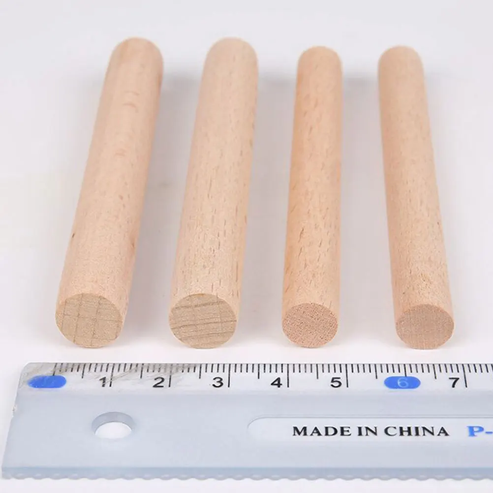 

10 Pcs Wooden Rods Craft Sticks Round Wood Solid Hobby Projects Toy Building House Decor Woodworking Accessories