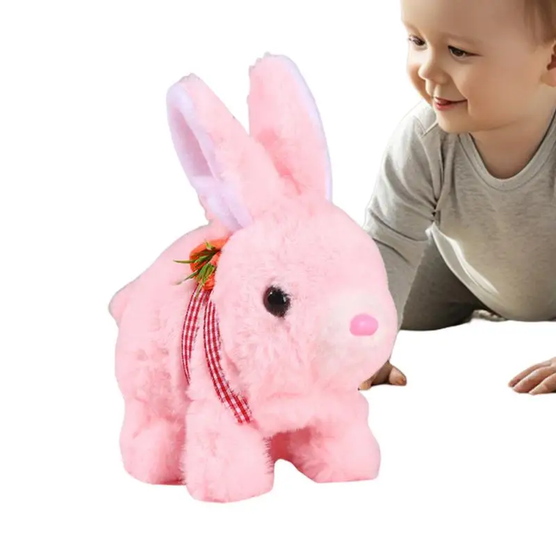 Conejito realista de peluche, figura interactiva de juguete, bonito conejito de peluche, mascota electrónica, conejo realista que salta, conmutación y