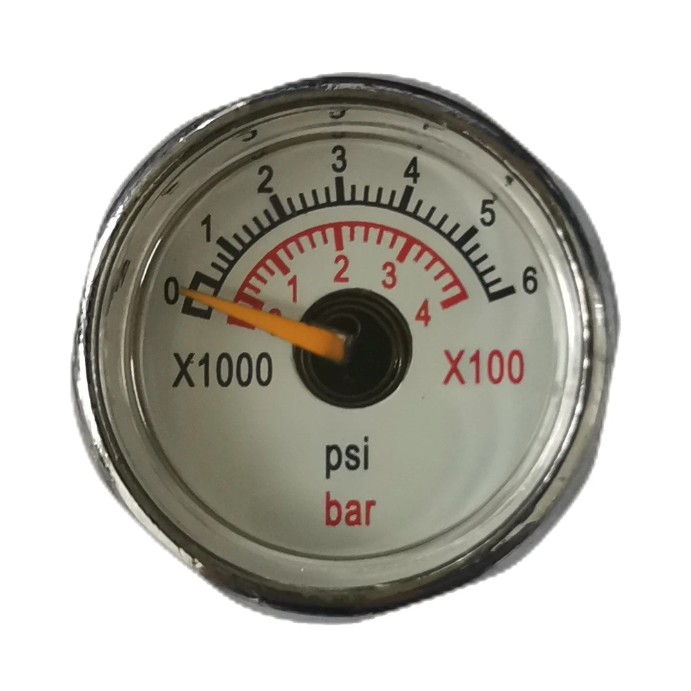 1PCS 25mm Dial Spiral Tube Air Pressure Gauge Manometer 300Bar With 7/16''-20UNF Thread