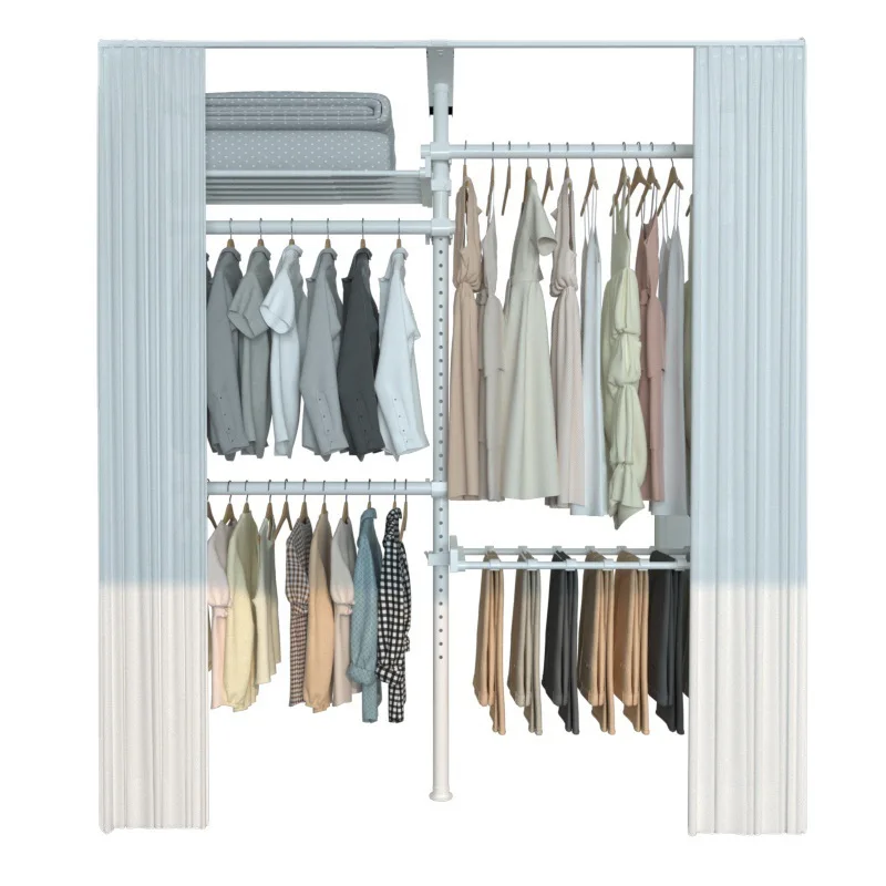 

Hanger Bedroom Floor-to-ceiling drying rack Household non-punching telescopic wardrobe storage Coat rack